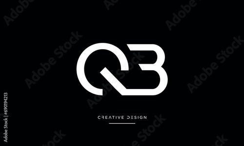 Alphabet letters QB or BQ logo monogram
