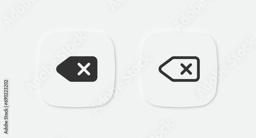 Backspace icon. Button delete symbol. Keyboard erase signs. Key arrow back symbols. Remove text icons. Vector isolated sign.