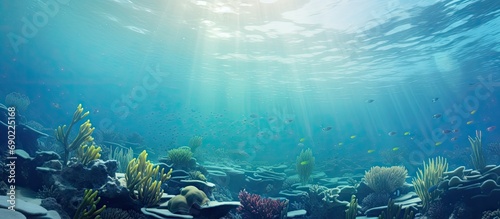 laminaria sea kale underwater photo ocean reef salt water. Website header. Creative Banner. Copyspace image