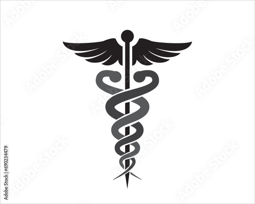 caduceus health logo designs for medical icon and health service