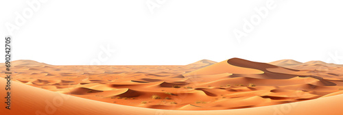 Desert sand dunes. desert landscape. Rolling sand dunes isolated on transparent