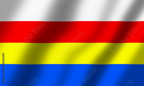 Powiewająca Flaga Województwa Podlaskiego Podlasia