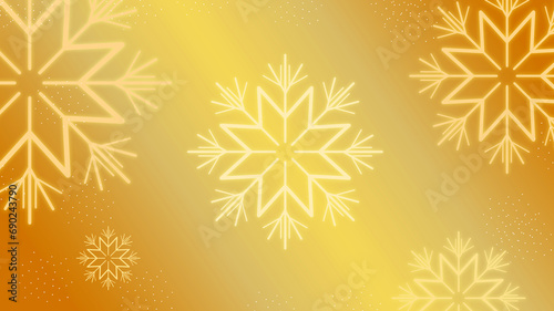 Background web, landepage, en dorado con copos de nieve