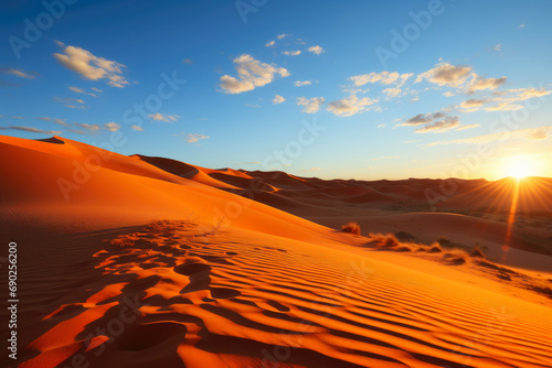 Golden Dusk over Desert Sands