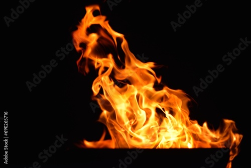 Fire flames design isoleted on black background