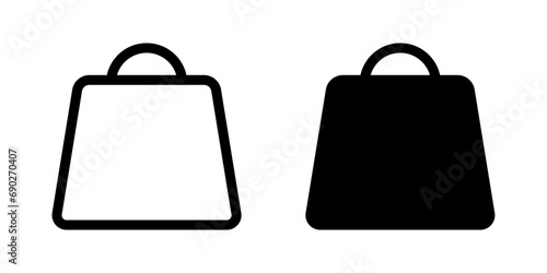 black and white shopping bag icon vector design