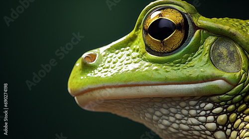 American green tree frog with blurred background