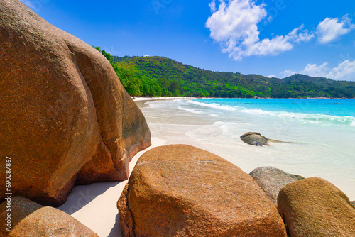 The Beach Anse Lazio, Praslin - Seychelles Island, Indian Ocean, Africa