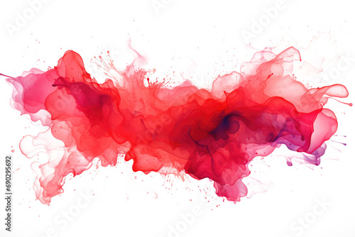 Red paint spatter on transparent background.