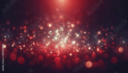 Abstract Red Bokeh Lights Background with Bright Center