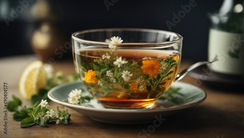 A cup of chamomile tea for a relaxing day