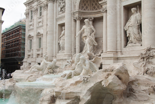 trevi fountain rome italy shot from side medium wide shot