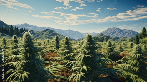 A field of cannabis. Generative AI.