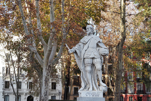 statue of ferdinand I of castile in madrid