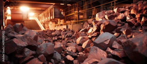 Copper ore enrichment in a processing plant.