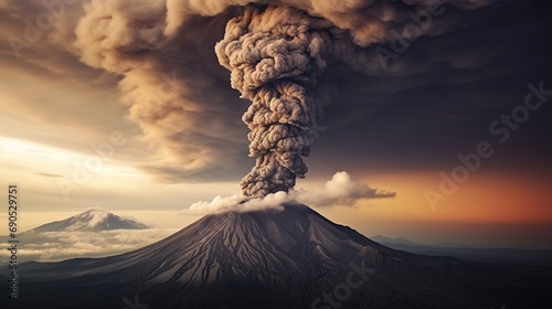 Details of sprouting hot cloud on volcanic eruption