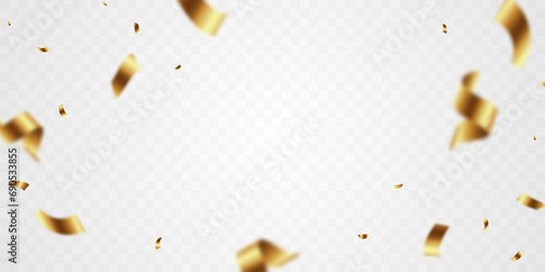 Celebration background with elegant golden confetti Vector illustration
