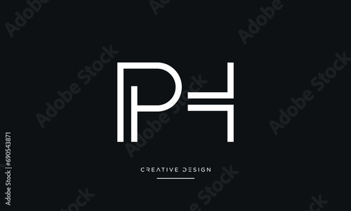 PH or HP Alphabet letters logo monogram