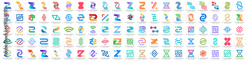 collection abstract letter Z logo design. modern logotype Z design with colorful. vector illustration