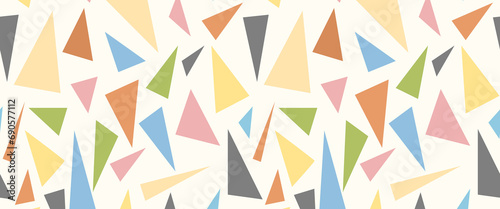 Simple triangles pattern. Geometric boho color pattern.