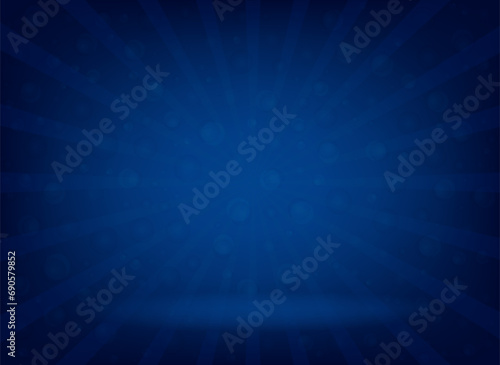 a blue abstract background with rays and a sunburst, blue rays abstract template vector background design with bubble effect 