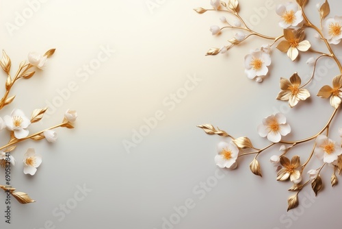 White jasmine branches on elegant pastel background. Wedding invitations, greeting cards, wallpaper, background, printing