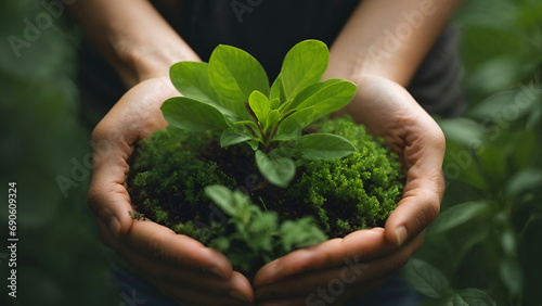 heart shaped hands, taking care of the environment, person holding a growing plant, heart shape, love 