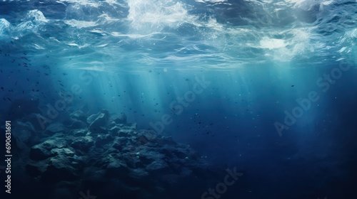 underwater scene with world