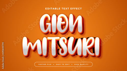 Orange and white gion mitsuri 3d editable text effect - font style