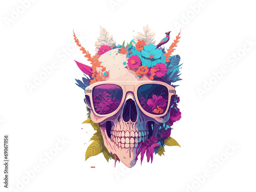 skull head with rose of vintage illustration day of the dead, Png Clipart.