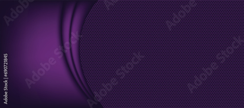 Abstract vector purple technology background with hexagon carbon fiber grid