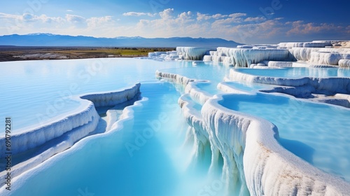 Travertine pools and terraces in Pamukkale
