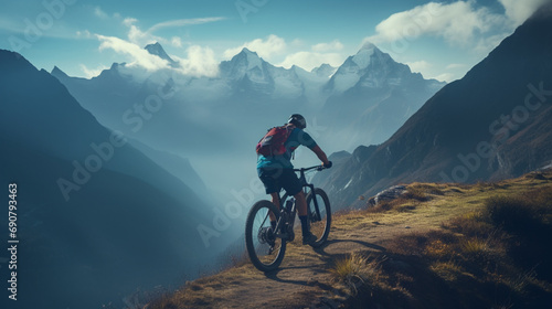 mountain biker on a mountain bike