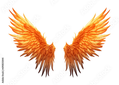 Phoenix Wings Isolated on Transparent Background 