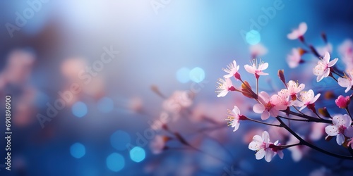 beautiful cherry blossom flowers background, Generative Ai 