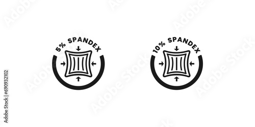 Spandex textile label or Spandex label vector isolated. Simple spandex textile icon for apps, websites, print design, element design, and more about spandex cloth.