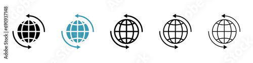 Import export illustration set. Global trade vector symbol for UI designs.