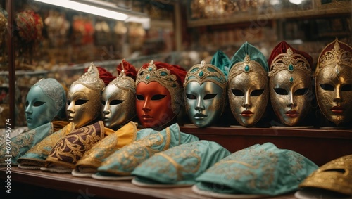 shop window of Venetian carnival masks