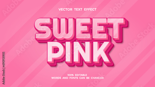 sweet pink editable 3d text effect