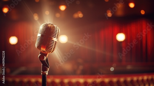 Vintage Crooner Microphone for Live Music Concerts and Shows. Enhance Your Audio System and Performance for a Memorable Night