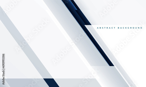 White modern sports abstract background with gray and blue geometric shapes. Dark blue and white abstract banner. Vector illustration