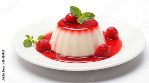 Panna cotta with strawberry sauce is a cute addition to the holiday table