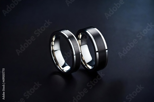 A matte-finish tungsten carbide ring with a modern edge