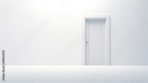 An open white door against a white background, in the style of alex andreev, unreal engine,