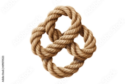 Rope knot isolated on transparent or white background
