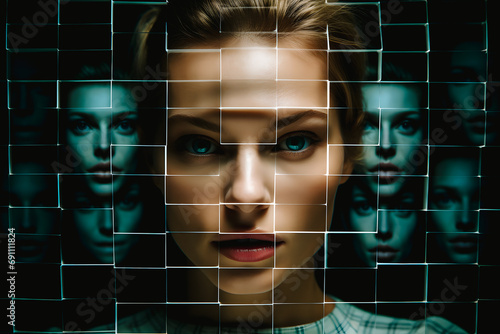 Technologie de reconnaissance faciale, reconstitution d'un visage d'après des données