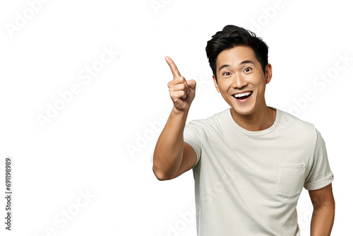 Close up of a chinese man pointing with his finger