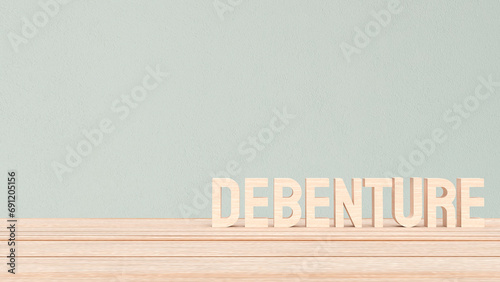The Debenture text for Business concept 3d rendering.