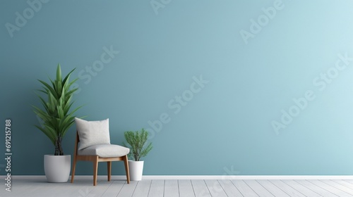 interior design of living room with armchair and plant