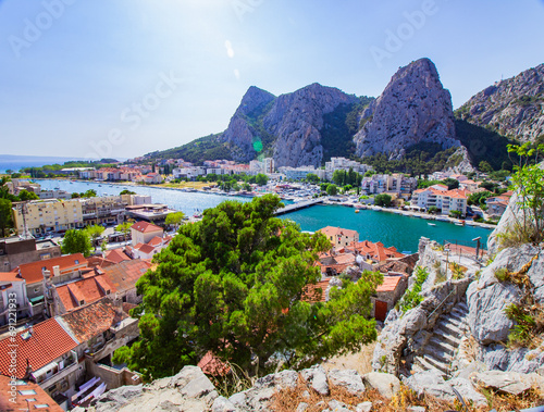 Panorama of the city of Omis - Dalmatia - Croatia